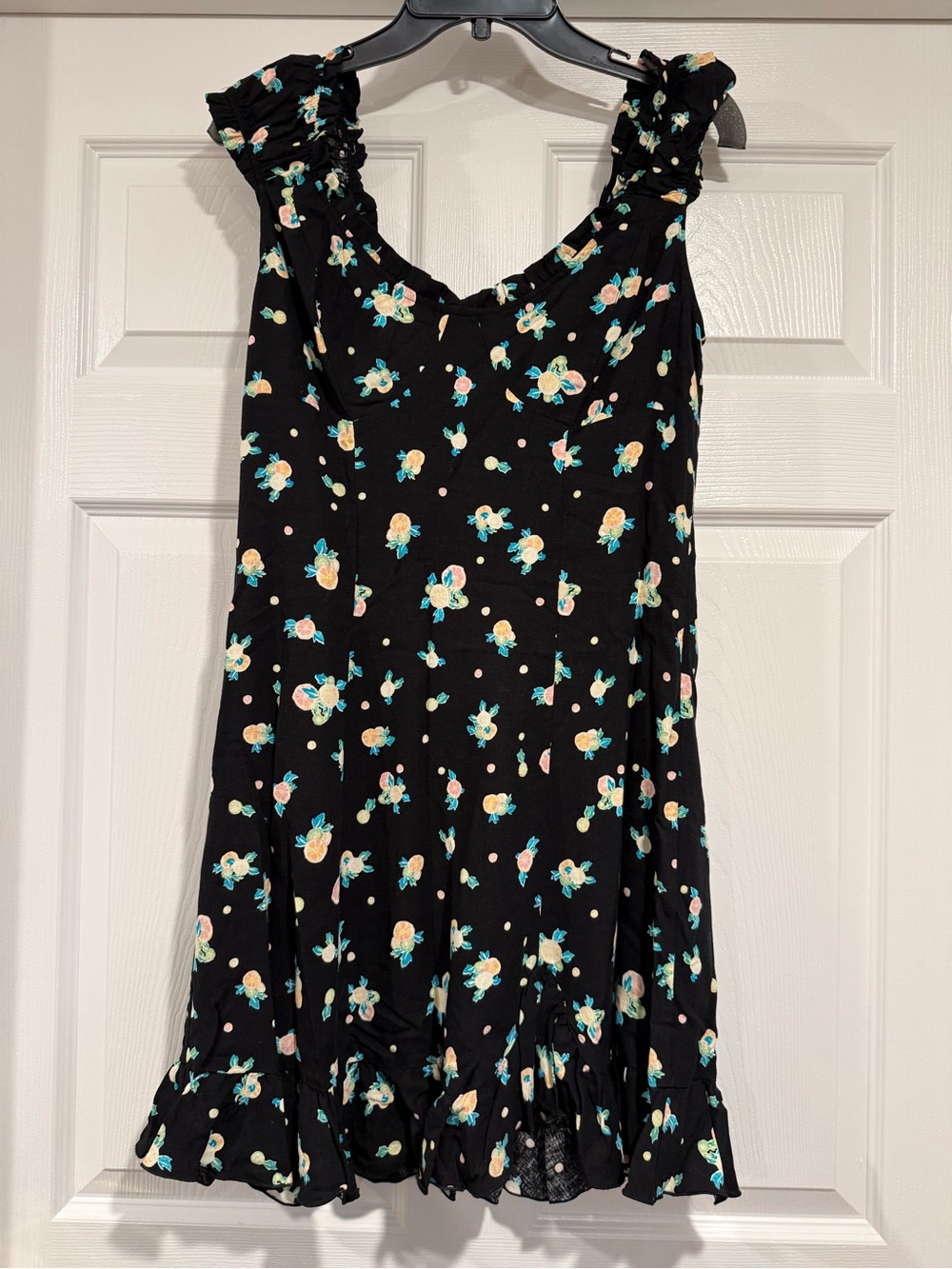FREE PEOPLE WOMENS LIKE A LADY SLEEVELESS PRINTED MINI DRESS, BLACK, Medium NWT - Picture 7 of 8